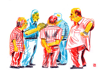 Old conversation art artwork colored pencil colorpencil editorial illustration ill illustration pencil colour