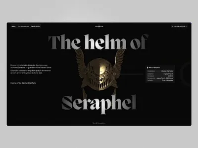 Echoes of Atlantis — Relic Auction Website 3d ancient animation dark design form header layout minimalism motion graphics scroll scroll animation typography ui user experience user interface ux warrior web web design