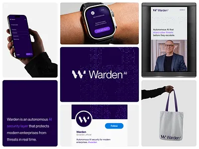 Cyber security AI startup branding design ai brand branding cyber security enterprise logo logotype purple safety startup