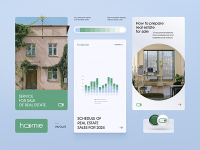 Hoomie | Real Estate Branding banners brand desig brand identity branding corporate identity estate graphic design identic identity design logo logo design logo mark minimal modern design real estate social media stories typography visual identity