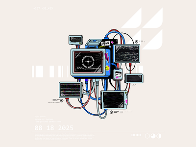 Cyber space branding cyber space design digital electronic future graphic design icon icon set illustration infographic logo retro sci fi screen tv ui ux vector