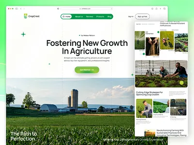 CropCrest - Agricultural Landing Page agriculturedesign businesslandingpage conversionoptimization creativedesign creativewebdesign designinspiration farmtech highconversiondesign landingpagedesign landingpageui ui ui design uiinspiration uiuxdesign ux ux design uxdesign webdesign webdesignforbusiness websitedesign