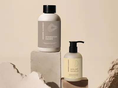 Modern Alchemy Label Design aesthetic branding design graphic design illustration label design logo logo design minimal branding minimalistic brand identity minimalistic branding packaging design skin care skin care design skincare skincare design typography vector wordmark logo