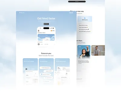 Rezume - AI Resume Builder App Landing Page clean cv builder cv builder landing page landing page minimalist modern resume app resume app landing page resume builder app landing page resume landing page ui ux web web design website