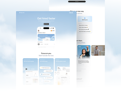 Rezume - AI Resume Builder App Landing Page clean cv builder cv builder landing page landing page minimalist modern resume app resume app landing page resume builder app landing page resume landing page ui ux web web design website