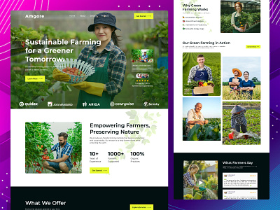 Farming Website Landing Page Design agribusiness agriculturedesign agritechwebsite ecowebsite farmdesignconcept farmfreshdesign farmingwebsite farmlandingpage farmlifedesign figma greendesign landing page modern design modernwebdesign organicwebsite product design uxdesign visual design web design website