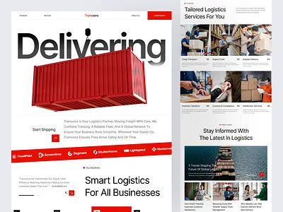 Logistic Company Website business cargo company container gas landing page logistic manufacturing navigation oil service ui ux warehouse website