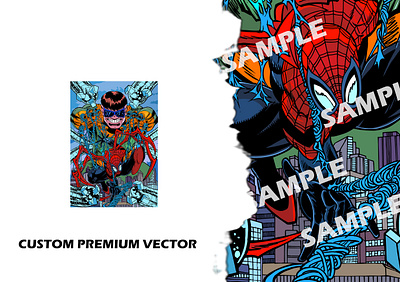 Spiderman Vs Doctor Octopus - Design for client 02 animation art client concept digital art graphic design ill illustration japanese marvel openorder trshirt vectorize