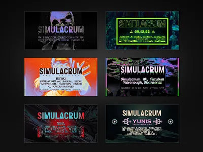 SIMULACRUM headers club concer edm fresh gig glow neon party poster rave simulation underground