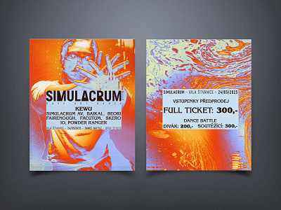 SIMULACRUM 24-05-2025 breakbeat concert dance dnb edm gig liquid music orange poster rave teal y2k