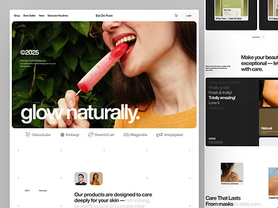 Ela De Pure - Skincare Landing Page aesthetic beauty branding design exploration healthcare healthcare website homepage landing page skincare skincare ui treatment care ui uidesign web design website