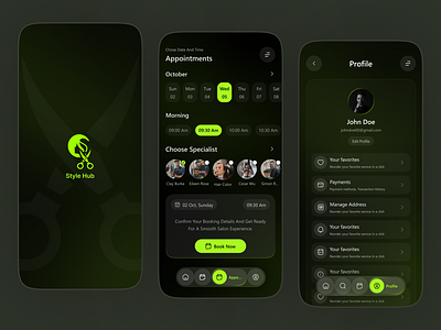 Salon & Barber Booking Mobile App app barber barber booking beauty booking design graphic design hair hair cut ios mobile salon salon management services shop stylist ui ux