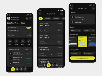 Logistics & Transport Mobile App app design cargo logistics logitics company map mobile app mobile ui percel shipment shipment service shipping transporation transport