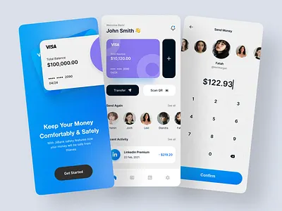 Wallet app ui app ui banking cleanui crypto exchange app financial investment minimal mobile payment wallet