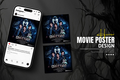 Movie Poster Design branding design graphic design horror horror movie horror movie poster horror movie poster design movie movie porter design movie poster movie thumbnail poster design templet thumbnail