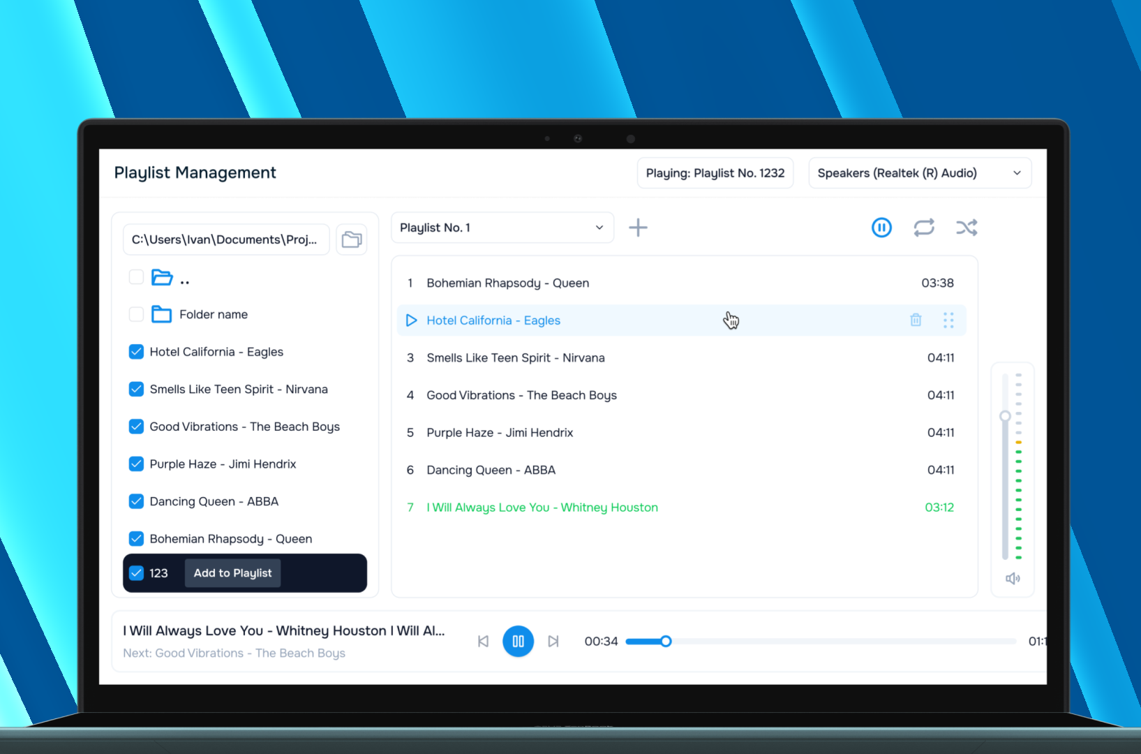 Music playlist management and playback system music player mysic playlist sound