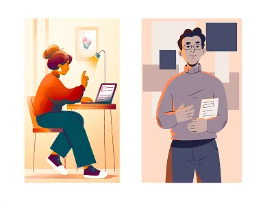 Workplace Vibes – Modern Office Illustrations character design character development designinspiration dribbbleillustration flatdesign gradientart minimaldesign modernwork officeillustration peopleillustrations productivitydesign workplacevibes