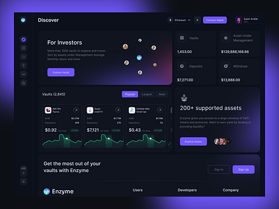 Decentralized Asset Management – Dashboard asset management ui blockchain analytics crypto portfolio dao ux decentralized finance defi dashboard finance dashboard framer ux product design treasury dashboard web3 design