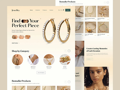 Jewellery Website Design diamond ecommerce ecommerce website design elegant jewellery gold jewellery branding jewellery website jewellery website design jewelry landing page luxury ecommerce necklace ui ux web design wedding ring