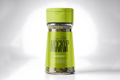 Glass Spice Bottle Mockup modern glass spice jar