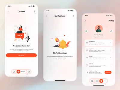 TimeLeft Mobile App – Social Dining Experience android android app app creativedesign dribbbleshots ios app ios design mobile notificationui profileui time tracker timer app tirneleft ui design uiux