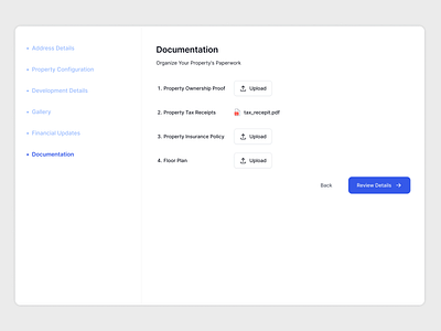 Property Documentation UI – Streamlined Workflow for Real Estate branding clean ui document organized graphic design illustration module property documentation ui real estate real estate management real estate platforms reduce manual errors streamlined workflow structured flow ui uiux