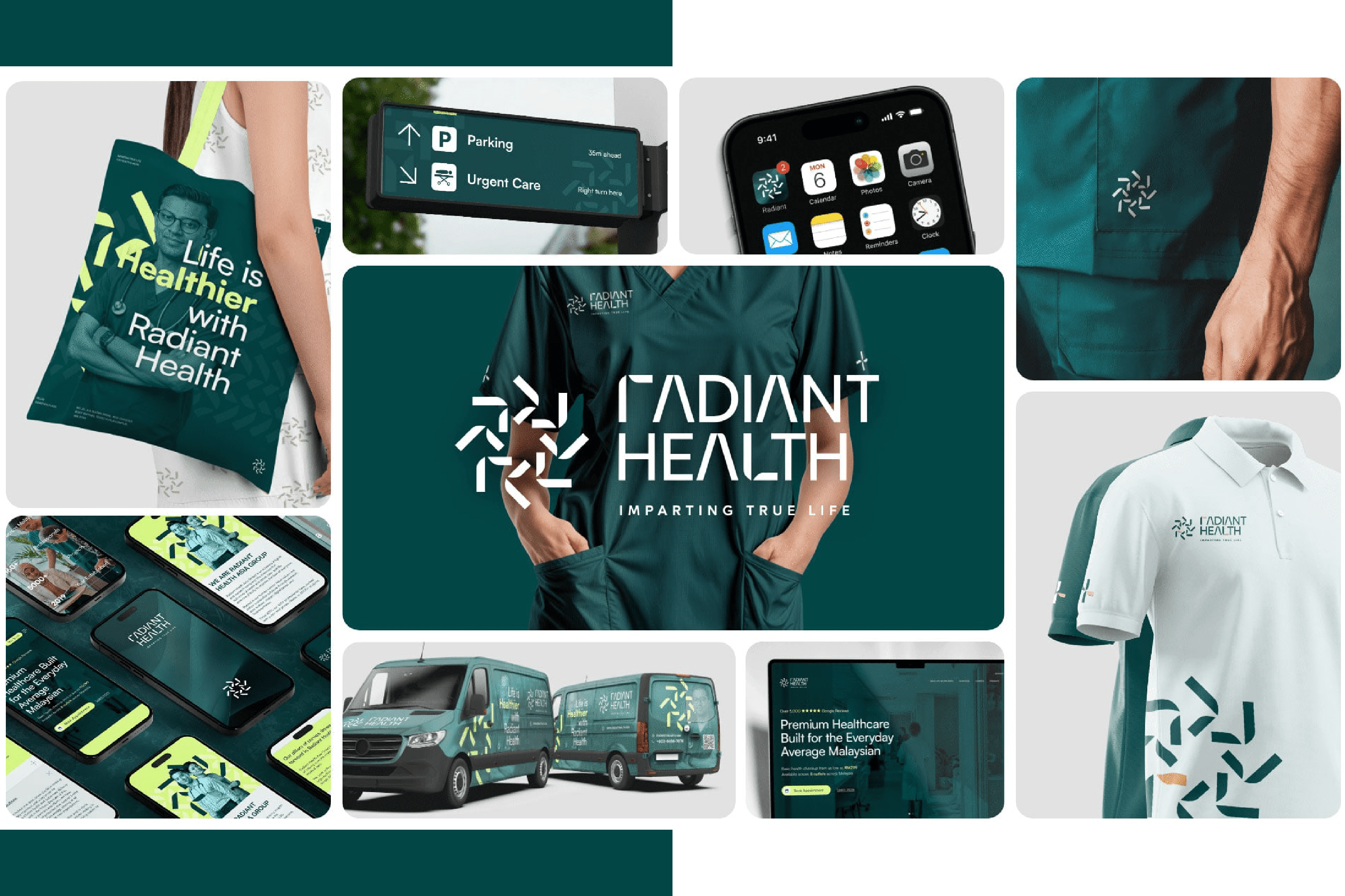 RADIANT HEALTH -- Branding | Applications brand brand identity branding design graphic design illustration logo typography ui visual identity