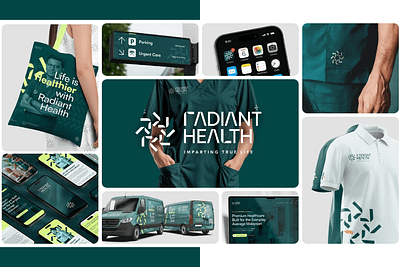RADIANT HEALTH -- Branding | Applications brand brand identity branding design graphic design illustration logo typography ui visual identity