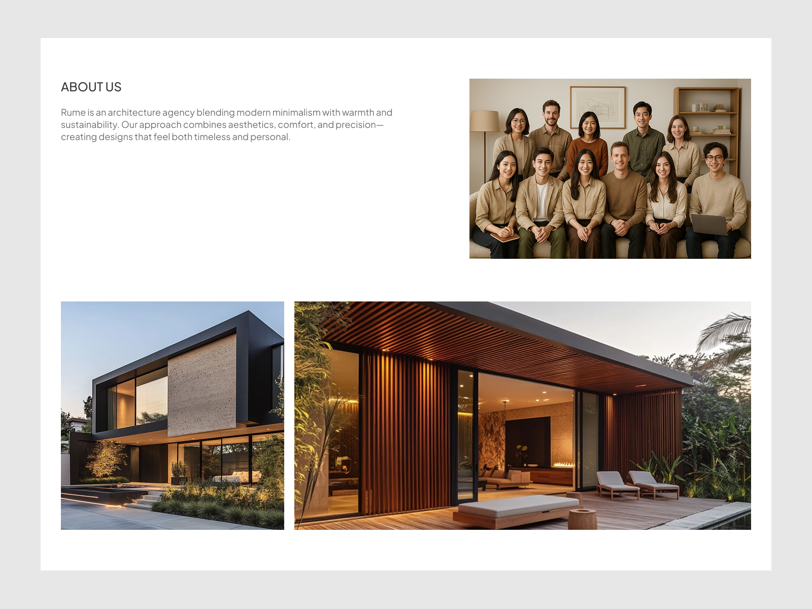 Rume - Architec Agency Landing Page agency architec architecture clean cool design landing page modernminimalist ui ui design uiux ux website