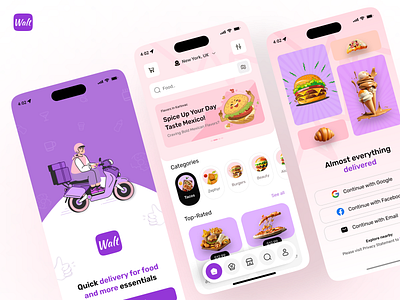 Food Delivery Mobile App app clean design cooking delivery delivery app ui delivery service food food and drink food delivery food delivery mobile app food ui ios mobile app online food order product design resturent ui ui ux design ux