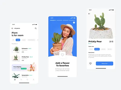 Plantify – Modern Plant Shop App app branding design ecommerce graphic design typography ui ux vetor