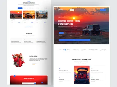 Travel Agency Landing Page / website Design airplane booking booking website clean destination fireart journey landing page modern tour travel travel agency travel agency landing page travel agency website travel platfrom trip uiux website
