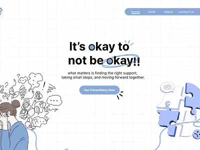 It’s Okay to Not Be Okay – Mental Health Landing Page ui