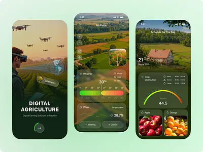 AI-Powered Agriculture App – Smarter Farming, Better Yields agriculture app design agriculture mobile app agro agrotech ai aitechnology app artificial intelligence drone drone agriculture farming farming app design intuitif design ios mobile mobile app mobile ui smart farming sustainable farming technology
