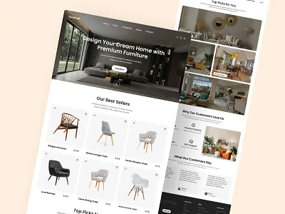 Modern Furniture Landing Page Design clean ui creative design ecommerce ecommerce design ecommerce ui ecommerce website furniture furniture design furniture landing page home decor landing page minimal design modern design online store product design shopping ui ui design ux design web design website design