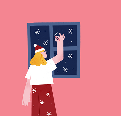 Never Enough character christmas decor decoration drawing girl home illustration mood procreate snow snowflakes texture window winter