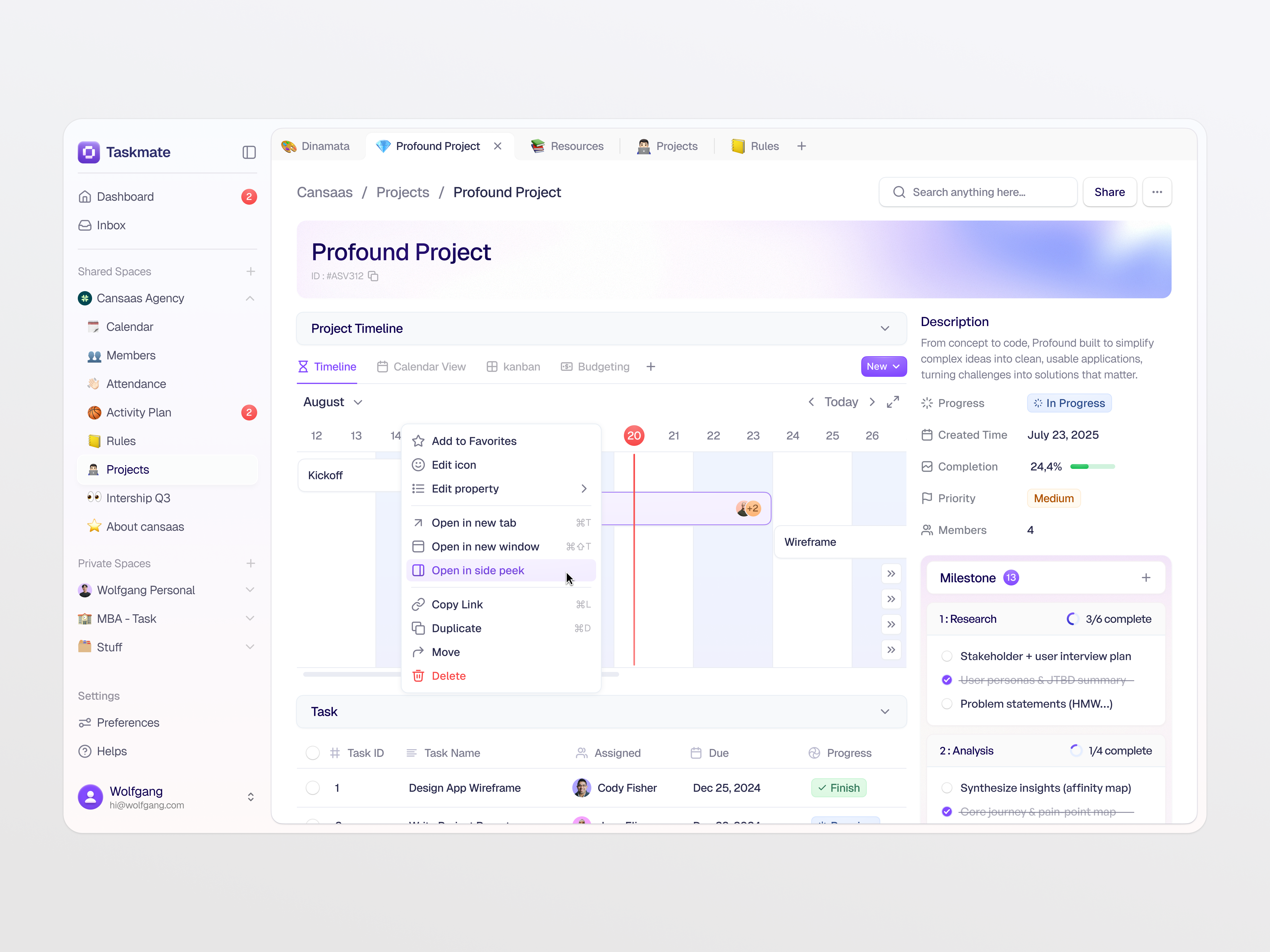 SaaS Productivity Dashboard app cansaas clean dashboard design interface minimal product product design productivity productivity app project management saas task management ui ux
