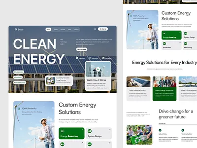 Renewable Energy Modern Clean Minimalist Landing Page about us ai app b2b blog business card dashboard ecommerce energy environment green modern power product renewable saas software sustainability sustainable
