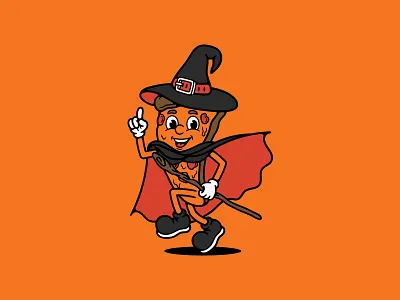 Pizza Mascot - Retro Illustration art cartoon character digital art food graphic design illustration magic mascot pizza retro retro character retro mascot
