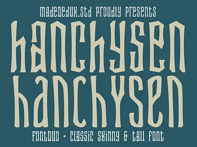 Hanchysen Font Duo branding font condensed font content font decorative font display font fashion font groovy font hiphop font invitation logotype nostalgic font skinny font tall font typography vintage font webfont wedding font