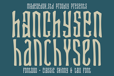 Hanchysen Font Duo branding font condensed font content font decorative font display font fashion font groovy font hiphop font invitation logotype nostalgic font skinny font tall font typography vintage font webfont wedding font