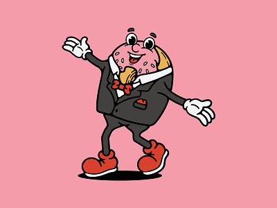 Donut Mascot - Retro Illustration character character design design donut donut illustration donut mascot graphic design illustration mascot retro