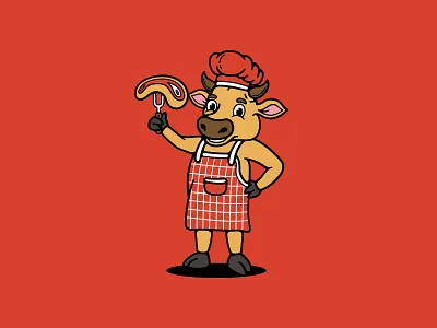BBQ Mascot - Retro Illustration bbq character characterd design food graphic design illustration mascot meat retro retro illustration