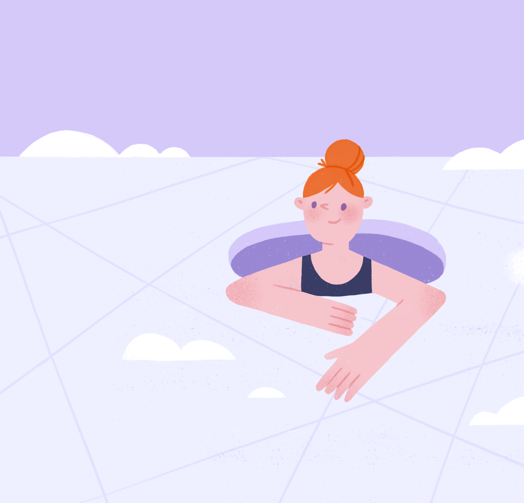 Frosty Blush character cold dive fresh frost girl ice ice hole illustration procreate snow texture winter