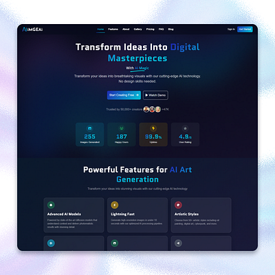 ImgeAI – AI Image Generator Template aiimagegenerator aisaas animation bootstrap5 branding cleancode creativeui design developerfriendly frontenddevelopment gsapanimations imgeai javascript logo responsivedesign scss uidesign ux webdesign webtemplate