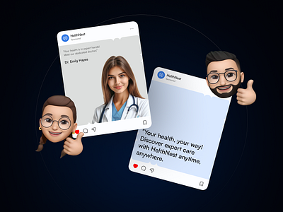 Social Media Post – Health Care Mobile App app design branding graphic design healthcare healthcare app mobile mobile app social media social media post wellness app