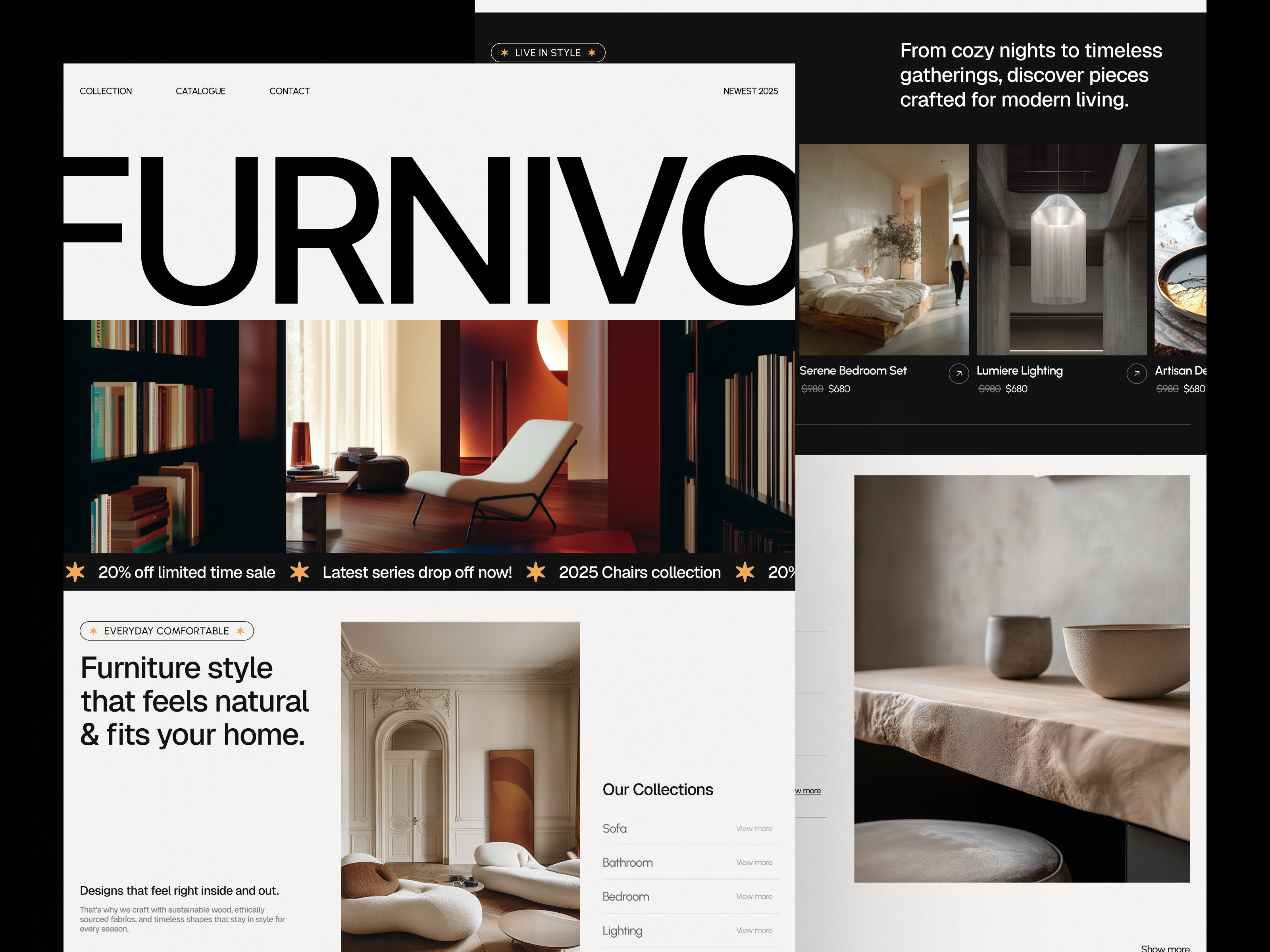 FURNIVO - Furniture Website design e commerce furniture hatypo landing page ui ux website design