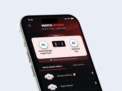 Match Review Screen (Explorations) dark ui match review ui mobile app sport app sport app design