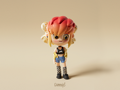 3D Girl Mascot Design 3d c4d cute girl graphic design illustration lovely mascot