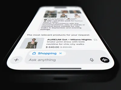 AI Shopping Assistant powered by ChatGPT ai apple motion assistant mockup ui